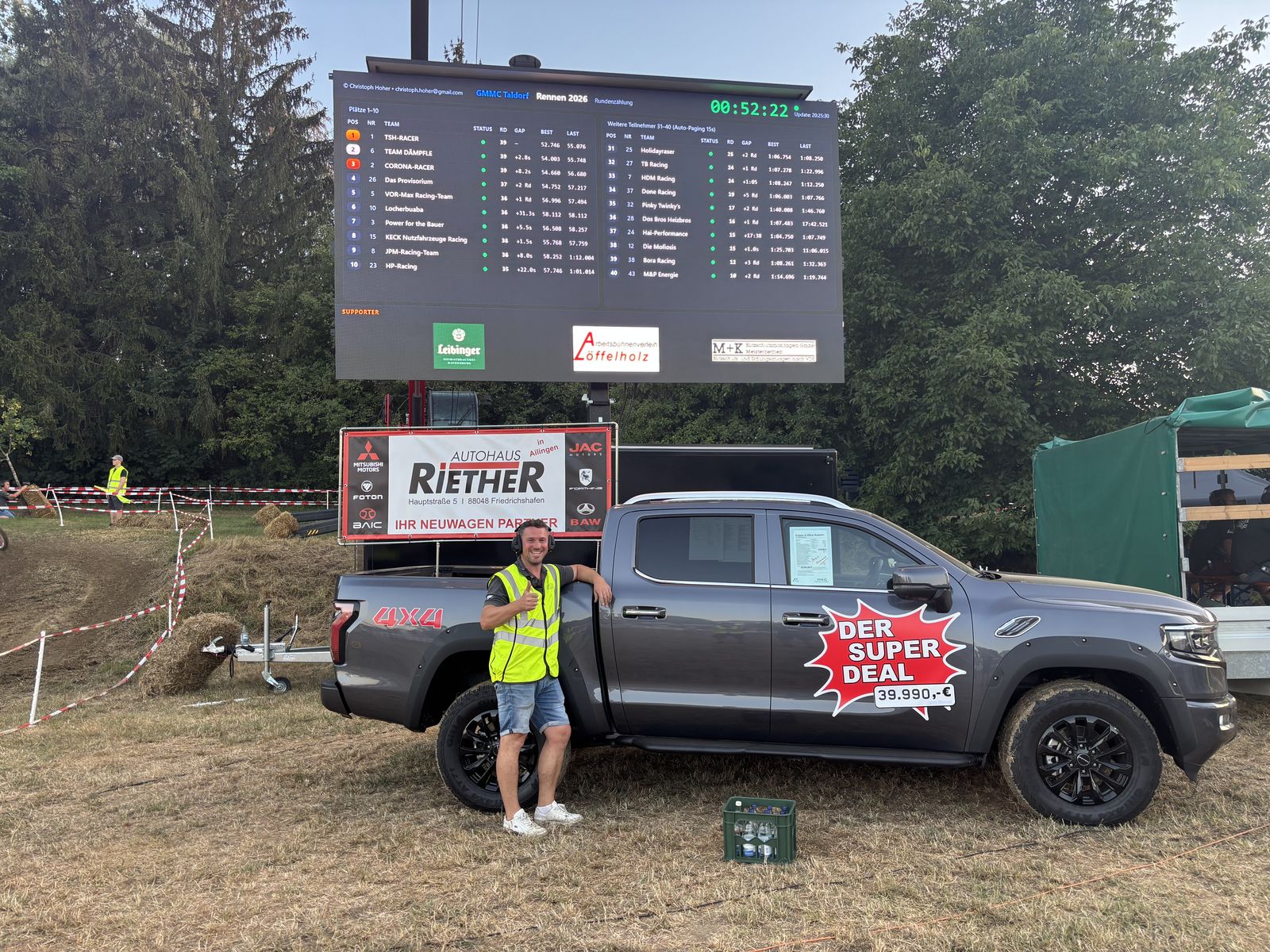 CH-Timing Videowall mit Sponsor-View beim Mofa-Cup Taldorf